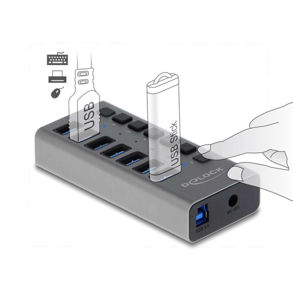 Delock USB Hub 7 port cons-alt