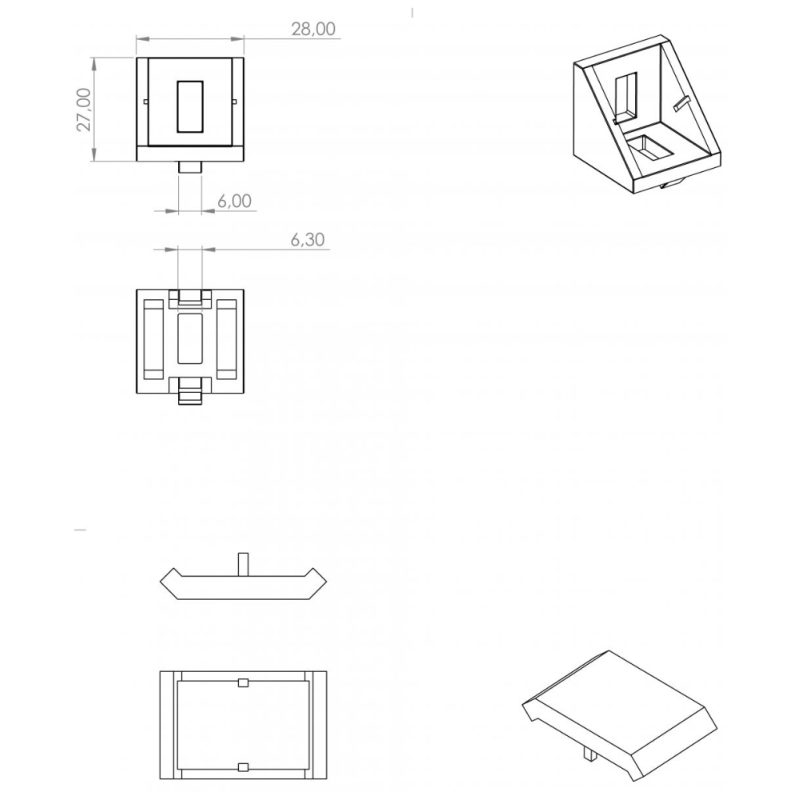 Corner bracket 3030 schema