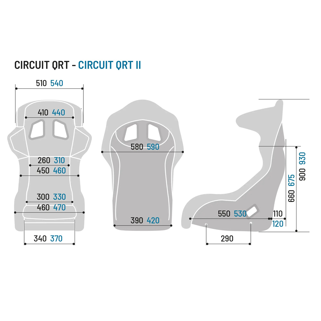 Sparco Circuit II Seat dimentions